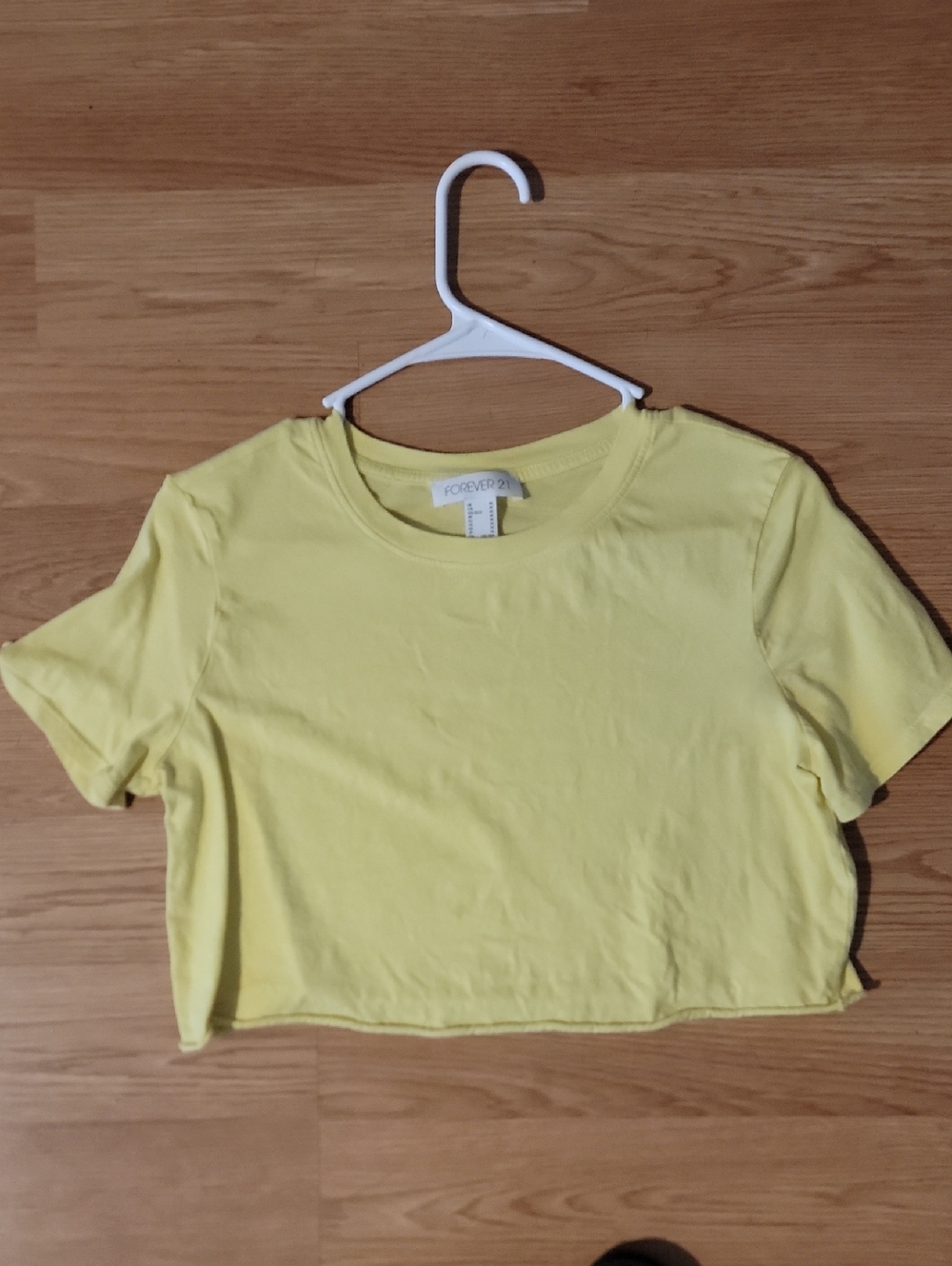 Forever 21 Bright Yellow Cropped Tee